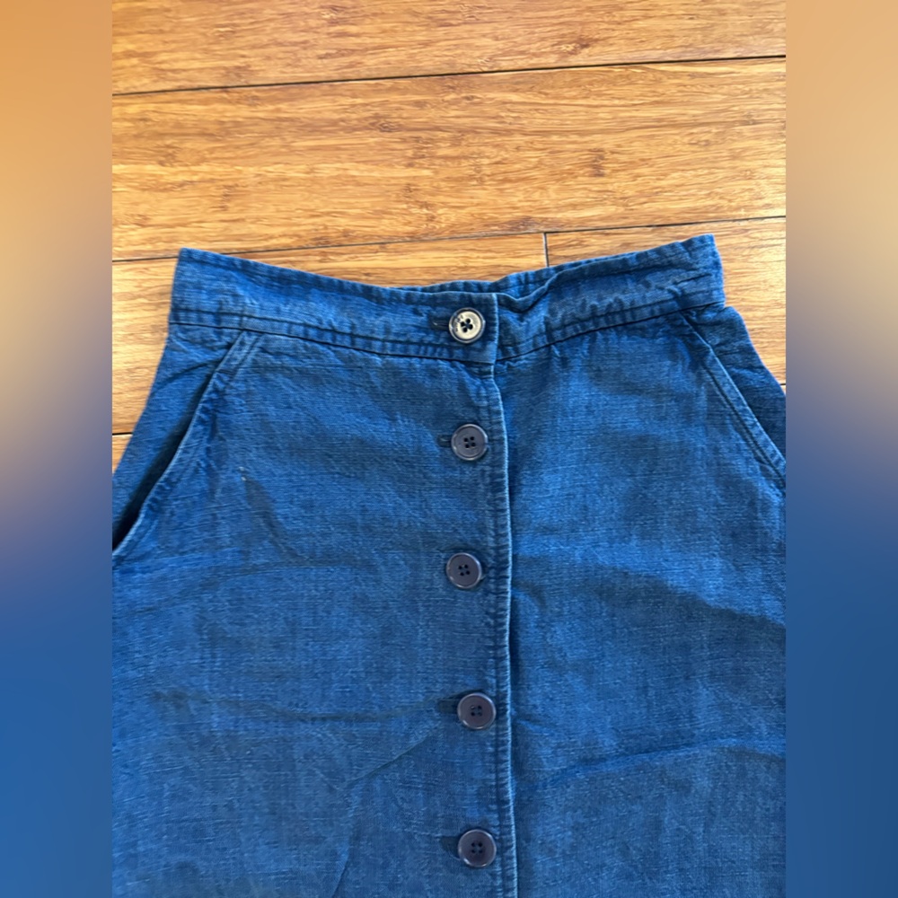 GUC Aritzia Linen Button-Front Skirt - Picture 3 of 3